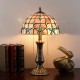 Tiffany 램프 테이블 램프 쉘 꽃 램프쉐이드 솔리드 브라스 베이스