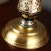 Vintage Tiffany Lamp Table Lamp for Bedroom Butterfly and Flowers Lampshade Solid Brass Vase Base