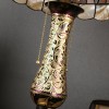 Vintage Tiffany Lamp Table Lamp for Bedroom Butterfly and Flowers Lampshade Solid Brass Vase Base