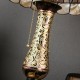 ヴィンテージティファニーランプテーブルランプ寝室用蝶と花ランプシェード固体真鍮花瓶ベース