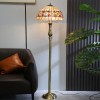 Tiffany Floor Lamp with Flower Shell Shade and Solid Brass Lamp Holder