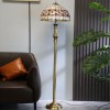 Tiffany Floor Lamp with Flower Shell Shade and Solid Brass Lamp Holder