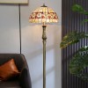 Tiffany Floor Lamp with Flower Shell Shade and Solid Brass Lamp Holder