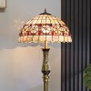 Tiffany Floor Lamp with Flower Shell Shade and Solid Brass Lamp Holder