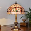 Solid Copper Base Tiffany Lamp Table Lamp with Flower Shell Shade