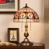 Solid Copper Base Tiffany Lamp Table Lamp with Flower Shell Shade