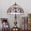 Solid Copper Base Tiffany Lamp Table Lamp with Flower Shell Shade