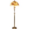 Tiffany Floor Lamp with Shell Lampshade and Solid Brass on Swan or Goddess Lampstand