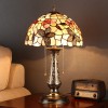 Vintage Tiffany Lamp Table Lamp for Bedroom Butterfly and Flowers Lampshade Solid Brass Vase Base