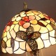 빈티지 티파니 램프 테이블 램프 침실 나비와 꽃 전등갓 단단한 황동 꽃병 자료