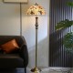 Tiffany Floor Lamp with Flower Shell Shade and Solid Brass Lamp Holder