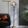 Tiffany Floor Lamp with Flower Shell Shade and Solid Brass Lamp Holder