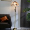 Tiffany Floor Lamp with Flower Shell Shade and Solid Brass Lamp Holder