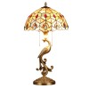 Vintage Tiffany Lamp Classical Table Lamp Phoenix and Goddess Lamp Base with Shell Lamp Shade