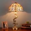 Vintage Tiffany Lamp Classical Table Lamp Phoenix and Goddess Lamp Base with Shell Lamp Shade