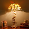 Vintage Tiffany Lamp Classical Table Lamp Phoenix and Goddess Lamp Base with Shell Lamp Shade