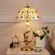 Vintage Tiffany Lamp Classical Table Lamp Phoenix and Goddess Lamp Base with Shell Lamp Shade