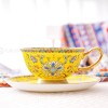 Traditional Chinese Enamel Tea Cup with Saucer Bone China Coffee Cup Set