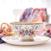 Traditional Chinese Enamel Tea Cup with Saucer Bone China Coffee Cup Set