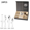 Stainless Steel Cutlery Set 24 Pcs Dinner and Steak Fork, Knife, Spoon Gift Packing