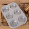 Silver Non-Stick 6-Cup Muffin and Cake Baking Pan