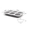 Silver Non-Stick 6-Cup Muffin and Cake Baking Pan