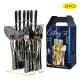Stainless Steel Flatware 6 Sets 24 Pcs Fork, Spoon, Knife, Coffee Spoon, Set of 4 Cutlery Set With Storage Rack
