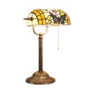 Home Table Lamp Retro Copper Base Tiffany Lamp Butterfly and Hummingbird Lampshade Design