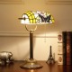 홈 테이블 램프 복고풍 구리 베이스 티파니 램프 나비와 벌새 전등갓 디자인