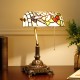 ホームテーブルランプレトロな銅ベースのティファニーランプ蝶とハチドリのランプシェードデザイン