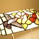 ホームテーブルランプレトロな銅ベースのティファニーランプ蝶とハチドリのランプシェードデザイン
