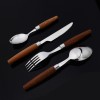 304 Stainless Steel Fork, Knife, Spoon Cutlery Set With Wooden Handle