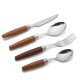 304 Stainless Steel Fork, Knife, Spoon Cutlery Set With Wooden Handle