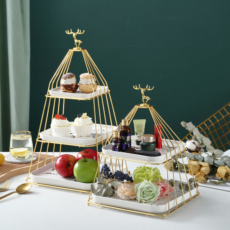 Multi-layer Afternoon Tea Pastry Fruit Plate Storage Rack Cupcake Display Stand
