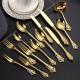 Royal Flatware Set of 13 Pcs 304 Stainless Steel Engraved Hollow Fork, Spoon, Knife, Fruit Fork, Coffee Spoon