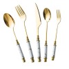 Marble Handle Flatware Set Stainless Steel Dinning Set Steak Fork, Spoon, Knife