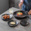 Ceramic Dinner Plate Black Dinner Plate Round Steak Plate 8" and 10" Set of 2