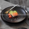 Ceramic Dinner Plate Black Dinner Plate Round Steak Plate 8" and 10" Set of 2