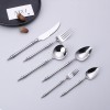 304 Stainless Steel Cutlery Set Steak Fork, Knife, Spoon, Ceramic column handle Retro Euro Design Flatware