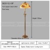 Tiffany Floor Lamp with Shell Lampshade and Solid Brass on Swan or Goddess Lampstand