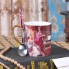 European Bone China Mug Set - Creative Ceramic Coffee Cup with Spoon