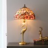 Tiffany Table Lamp Lamp with Shell Lamp Shade and Copper Crane Lamp Holder