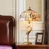 Tiffany Table Lamp Lamp with Shell Lamp Shade and Copper Crane Lamp Holder