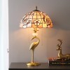 Tiffany Table Lamp Lamp with Shell Lamp Shade and Copper Crane Lamp Holder