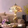 Tiffany Table Lamp Lamp with Shell Lamp Shade and Copper Crane Lamp Holder